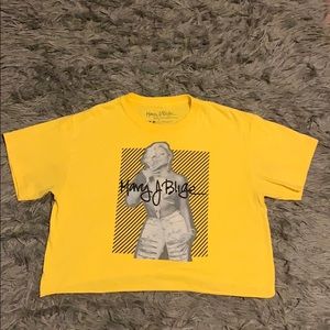 Yellow Cropped Mary J Blige Shirt